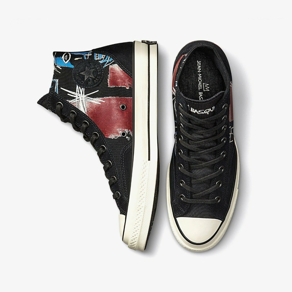 Converse Chuck 70 Hi x Basquiat Mens Casual Shoes Black 172585C NEW Sz 8.5 - Picture 3 of 10